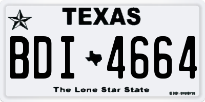 TX license plate BDI4664
