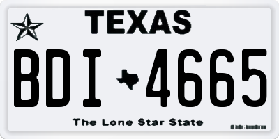 TX license plate BDI4665