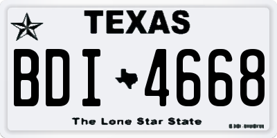 TX license plate BDI4668