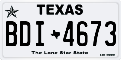 TX license plate BDI4673