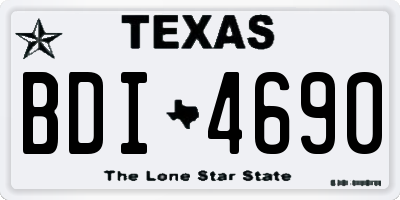 TX license plate BDI4690
