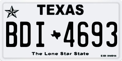 TX license plate BDI4693