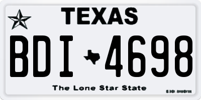 TX license plate BDI4698