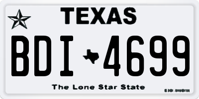 TX license plate BDI4699