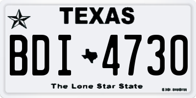 TX license plate BDI4730