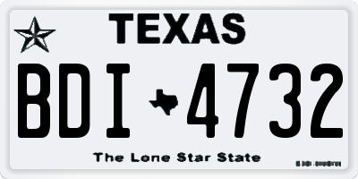 TX license plate BDI4732