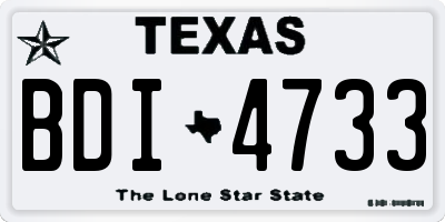 TX license plate BDI4733