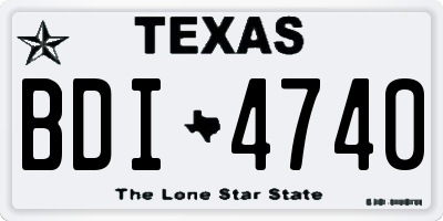 TX license plate BDI4740