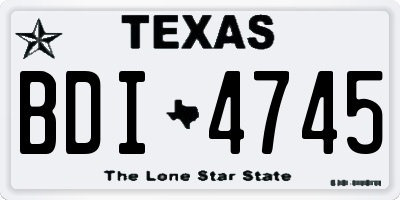 TX license plate BDI4745