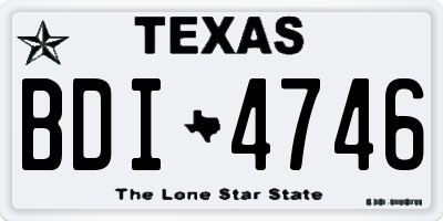 TX license plate BDI4746