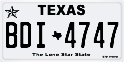 TX license plate BDI4747