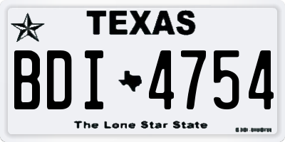 TX license plate BDI4754