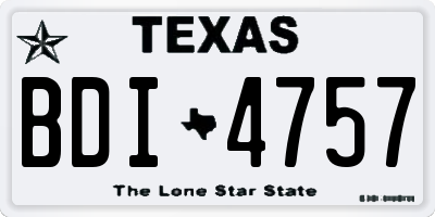 TX license plate BDI4757