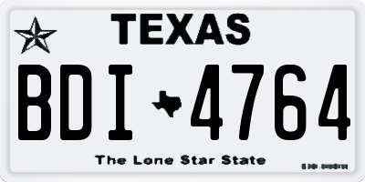TX license plate BDI4764