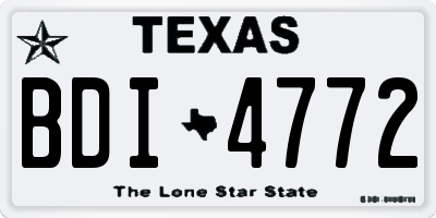TX license plate BDI4772