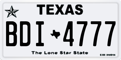 TX license plate BDI4777