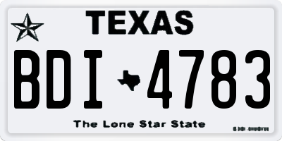 TX license plate BDI4783