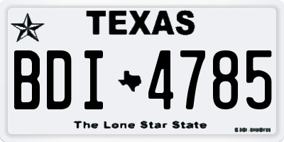 TX license plate BDI4785