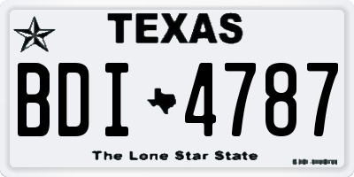 TX license plate BDI4787