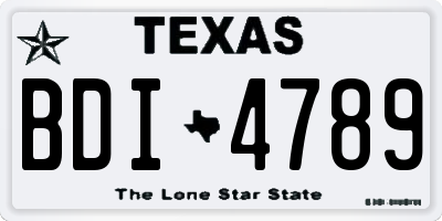 TX license plate BDI4789
