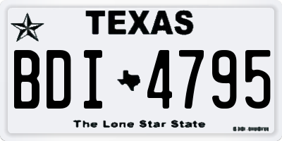 TX license plate BDI4795