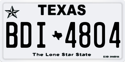 TX license plate BDI4804