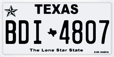 TX license plate BDI4807