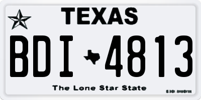 TX license plate BDI4813