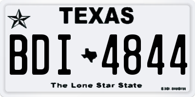 TX license plate BDI4844