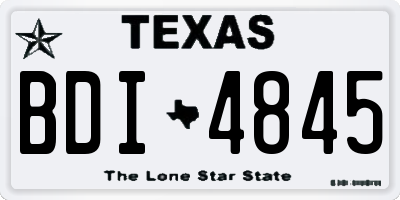 TX license plate BDI4845