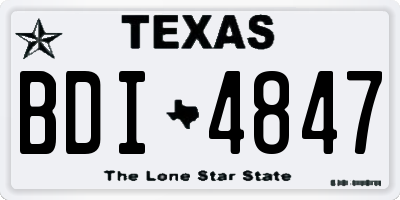 TX license plate BDI4847