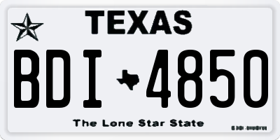 TX license plate BDI4850