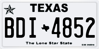 TX license plate BDI4852