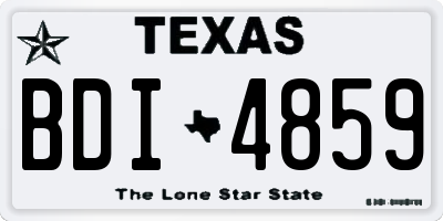 TX license plate BDI4859