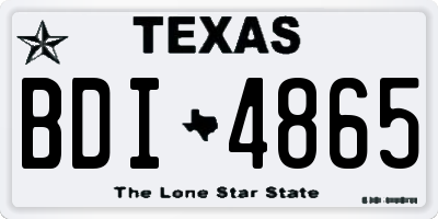 TX license plate BDI4865