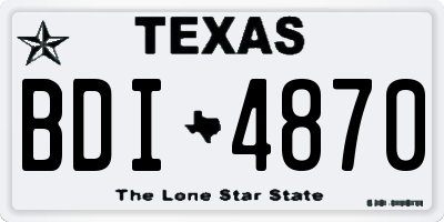 TX license plate BDI4870