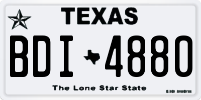 TX license plate BDI4880