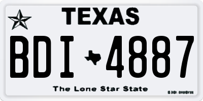 TX license plate BDI4887