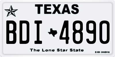 TX license plate BDI4890