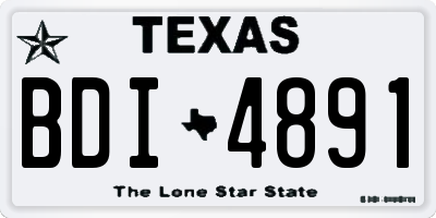 TX license plate BDI4891