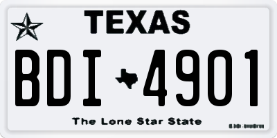 TX license plate BDI4901