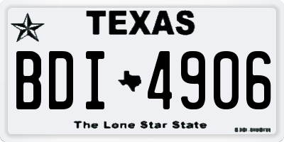 TX license plate BDI4906