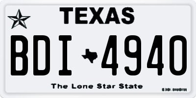 TX license plate BDI4940