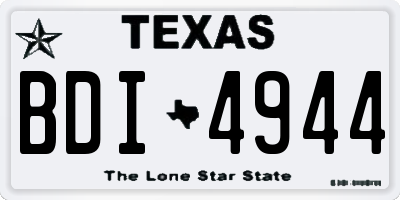 TX license plate BDI4944