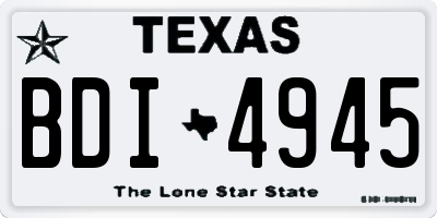 TX license plate BDI4945