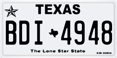 TX license plate BDI4948