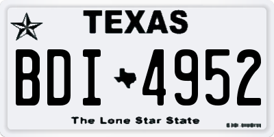 TX license plate BDI4952