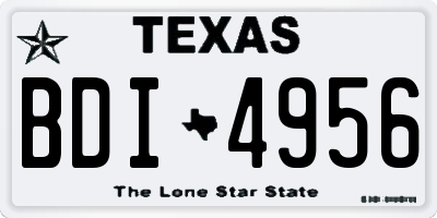 TX license plate BDI4956