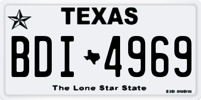 TX license plate BDI4969