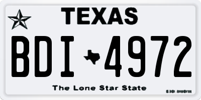 TX license plate BDI4972